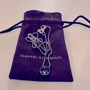 David Yurman Petite Chatelaine Necklace in Sterling Silver with Black Orchid